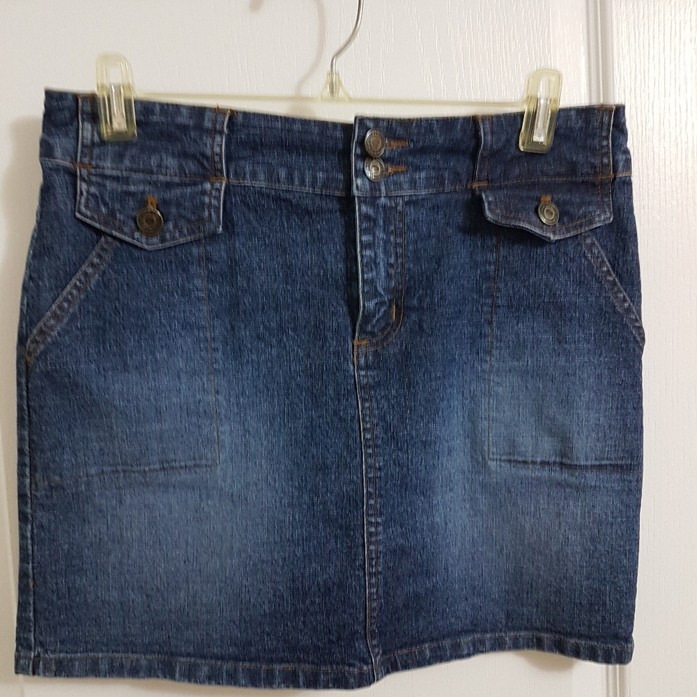 Dark denim mini skirt